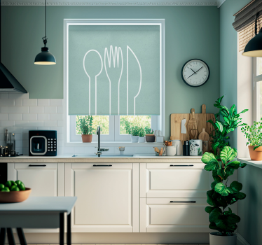 Store enrouleur motif couverts de cuisine - TenStickers