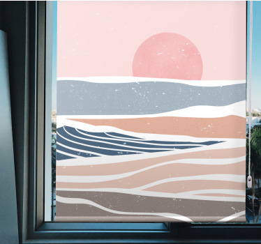 Store enrouleur vintage vagues sereines du coucher de soleil - TenStickers