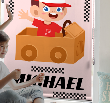 Store enrouleur personnalisé aventure de course animée - TenStickers