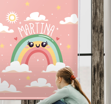 Store enrouleur chambre enfant design arc-en-ciel rose - TenStickers
