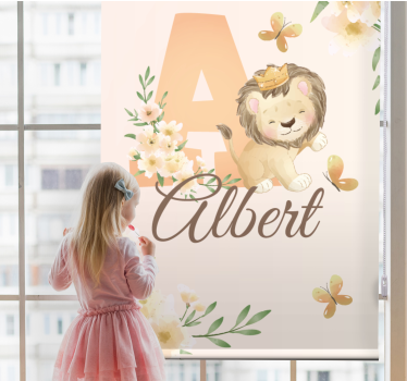 Store enrouleur chambre enfant lionceau avec prénom - TenStickers