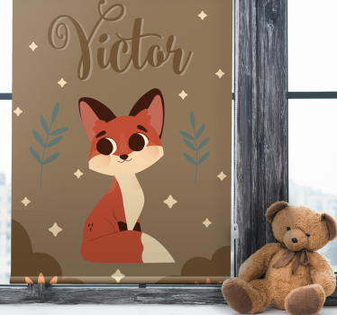 Store enrouleur chambre enfant design renard personnalisé - TenStickers