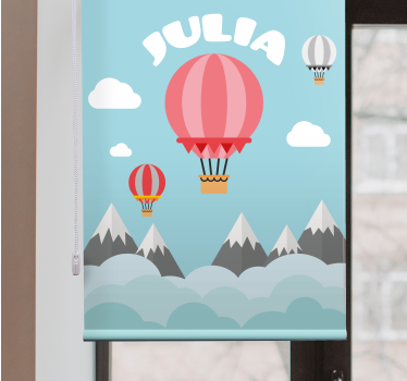 Store enrouleur chambre enfant montgolfières avec nom - TenStickers