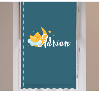 Store enrouleur chambre enfant poussin lumineux avec nom - TenStickers