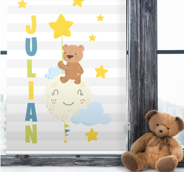 Store enrouleur chambre enfant ours tenant une étoile - TenStickers
