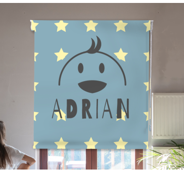 Store enrouleur chambre enfant poulet étoilé avec nom - TenStickers
