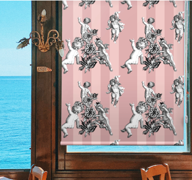 Store enrouleur classique chérubins avec des fleurs - TenStickers