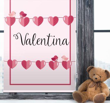 Store enrouleur chambre ado amour coeurs et nom - TenStickers