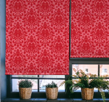 Store enrouleur classique motif baroque rouge - TenStickers