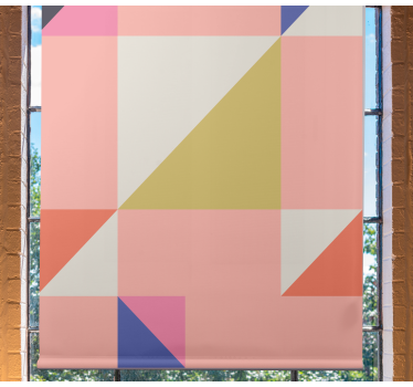 Store enrouleur rustique blocs de couleurs géométriques - TenStickers