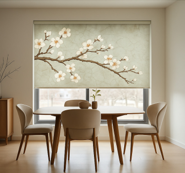 Store enrouleur salle à mange arbre du japon en fleurs - TenStickers