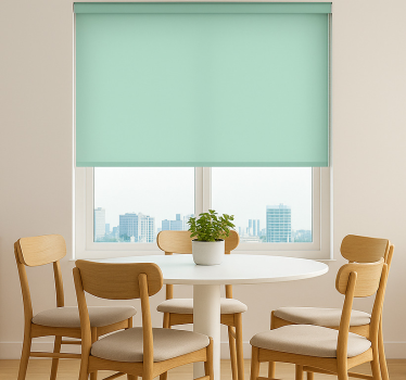 Store enrouleur salle à manger bleu sarcelle pâle monochrome - TenStickers