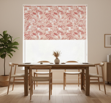 Store enrouleur salle à manger champignons forestiers beige - TenStickers