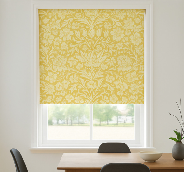 Store enrouleur salle à manger fleurs mandala jaunes - TenStickers