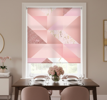 Store enrouleur salle à manger marbre rose doré - TenStickers