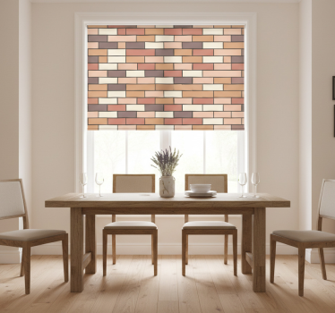 Store enrouleur salle à manger motif brique vintage marron - TenStickers