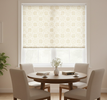 Store enrouleur salle à manger motif floral blanc moderne - TenStickers