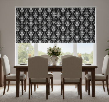 Store enrouleur salle à manger motif provençal noir et blanc - TenStickers
