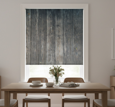 Store enrouleur salle à manger motif rustique gris - TenStickers