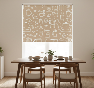 Store enrouleur salle à manger motif tasses et verres - TenStickers