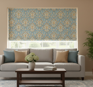 Store enrouleur vintage motif damassé floral orné - TenStickers