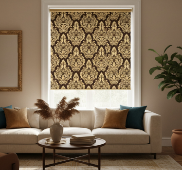 Store enrouleur vintage motif floral doré - TenStickers