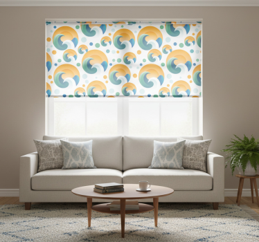 Store enrouleur vintage motif soleil des années 70 - TenStickers
