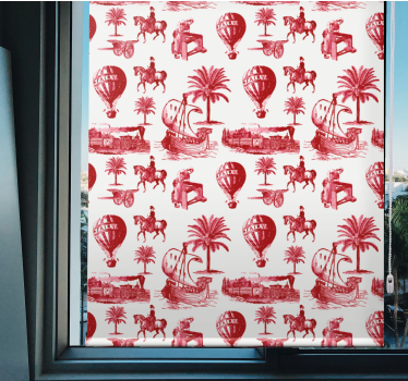 Store enrouleur vintage scènes de palmiers rouges - TenStickers