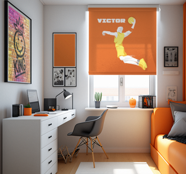 Store enrouleur motif basket-ball avec prénom - TenStickers