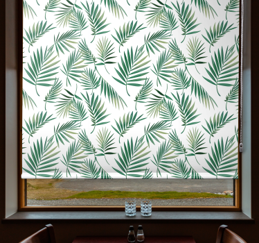 Stores enrouleur  cuisine nordiques Feuille verte design - TenStickers