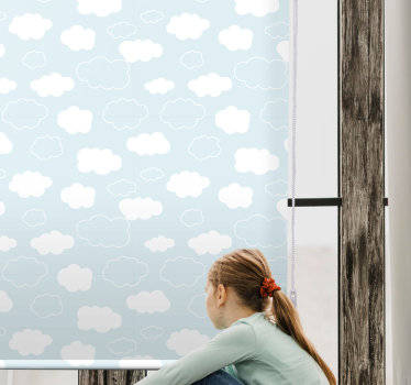 Store nuage Style de dessin blanc et bleu clair - TenStickers