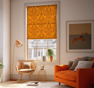 Store orange salon design damassé vintage - TenStickers