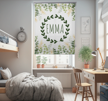 Store enfants couronne de laurier avec prénom - TenStickers