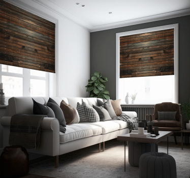 Store roulant rustique en bois brun foncé - TenStickers