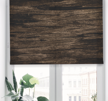 Store enrouleur salon rustique imitation bois foncé - TenStickers