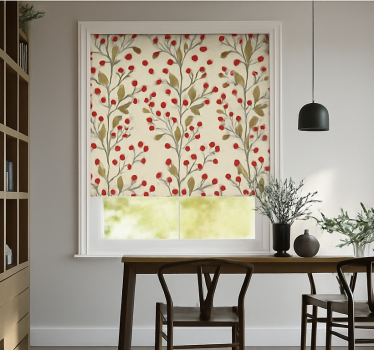 Store salle à manger baies fleurs feuilles - TenStickers