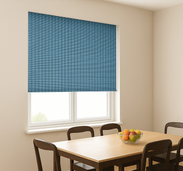 Store enrouleur salle à manger effet plaid tissé bleu - TenStickers