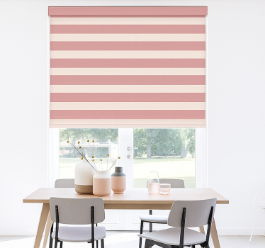 Store salle à manger motif à rayures roses - TenStickers