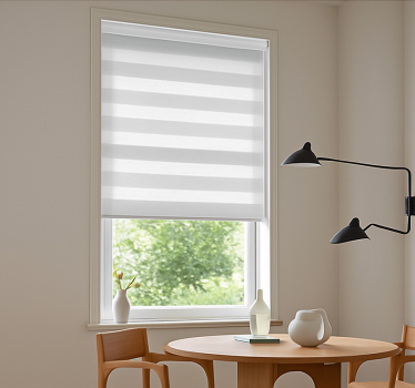 Store salle à manger rayures blanches transparentes - TenStickers