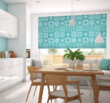 Store turquoise effet carrelage carreaux - TenStickers