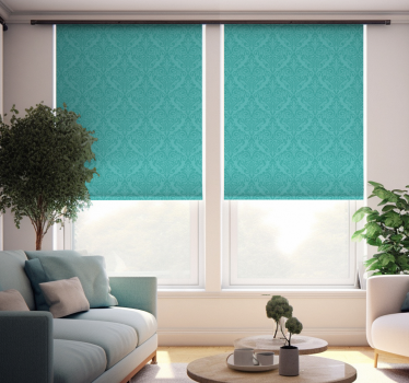 Store turquoise salon design damassé vintage - TenStickers