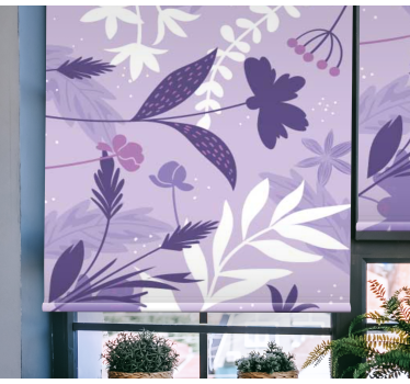 Store enrouleur cuisine avec  fleurs violettes - TenStickers