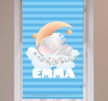 Stores bébé éléphant d'animaux mignons avec nom - TenStickers