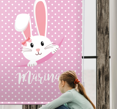 Stores bébé Lapin mignon pour fille avec nom - TenStickers