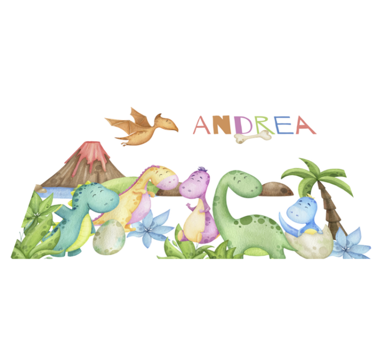 Set de table avec prénom scène jurassique - TenStickers