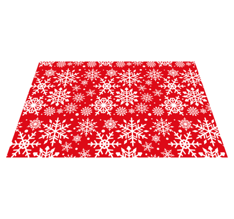 set de table noel Flocons de neige rouges - TenStickers