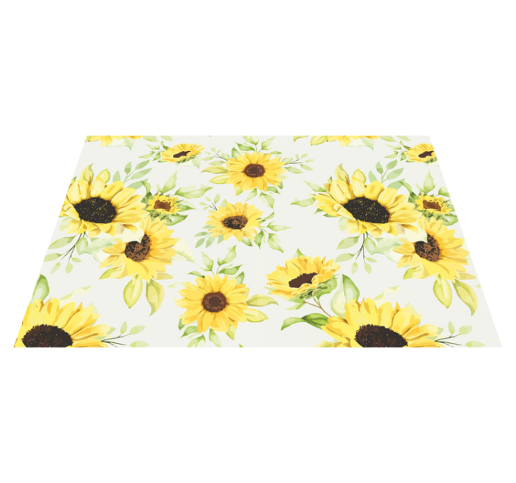 Set de table original Beau sticker de tournesol aquarelle - TenStickers