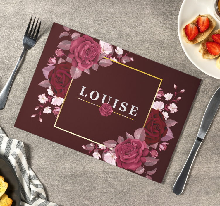 sets de table personnalisables avec des roses - TenStickers