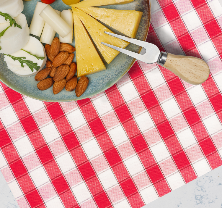 Set de table à motif carreaux rouges - TenStickers
