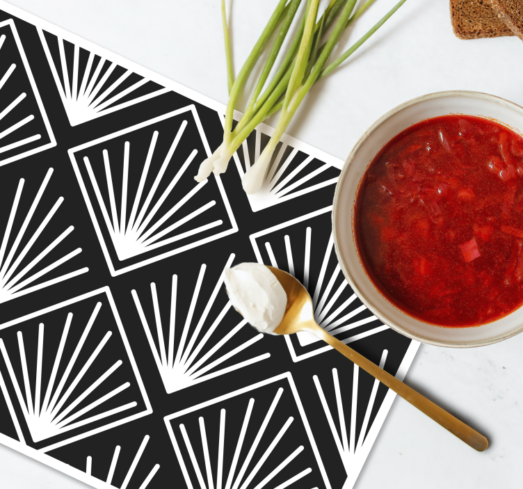 Set de table Art déco motif noir et blanc - TenStickers